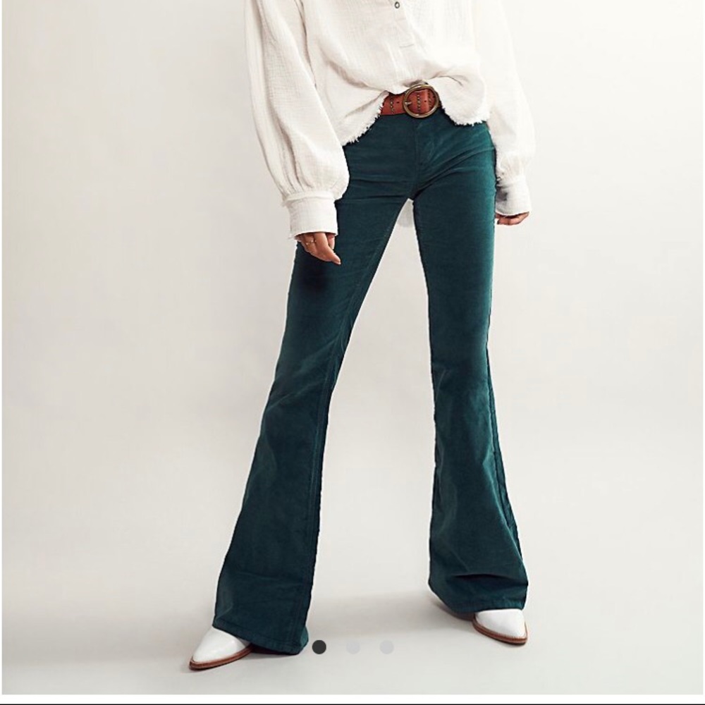 Free people pull on corduroy flare